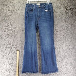 Universal Thread Jeans Womens 10R Blue High Rise Flare Cotton Blend Denim